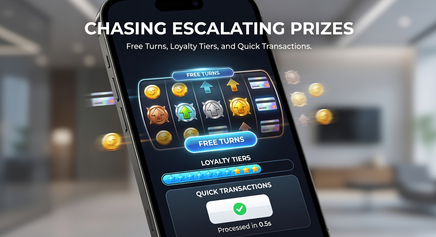 Close-up of a loyalty tier progression chart on a mobile app, showing free turn rewards and transaction speed icons during an active escalating prize chase in a dealer-led game