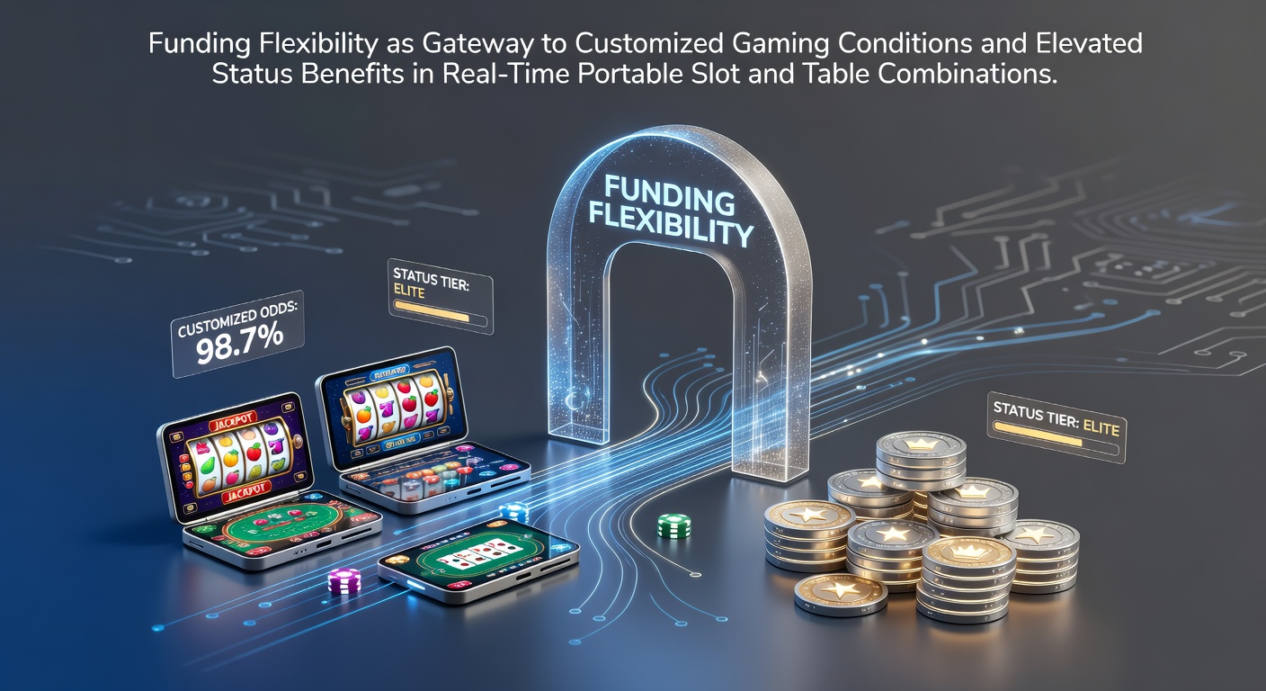Flexible funding options displayed on a mobile device showing slots and live table interfaces