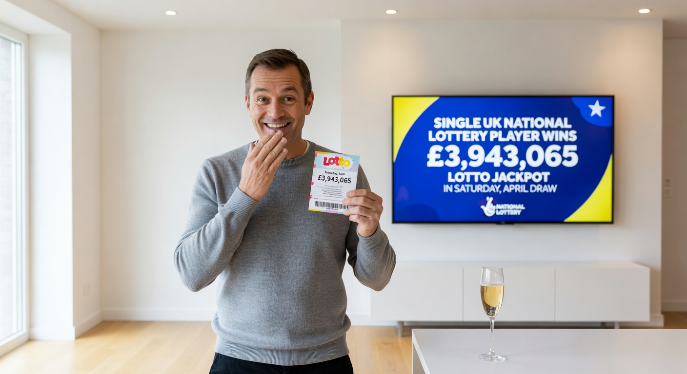 Close-up of Lotto ticket with winning numbers highlighted from the April 2026 jackpot draw, showing prize claim details and excitement