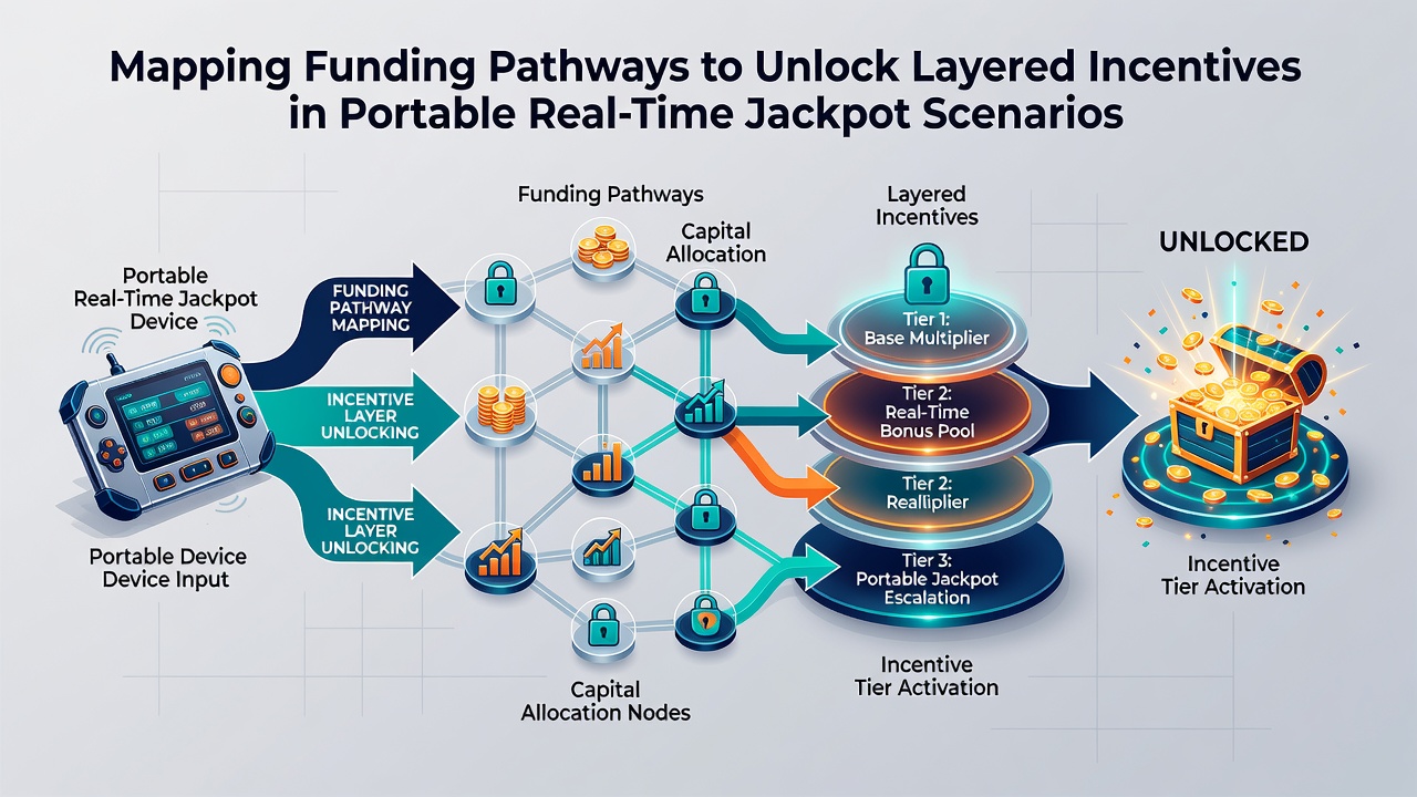 Illustration of layered incentive structures activated through mobile funding pathways in real-time jackpot environments