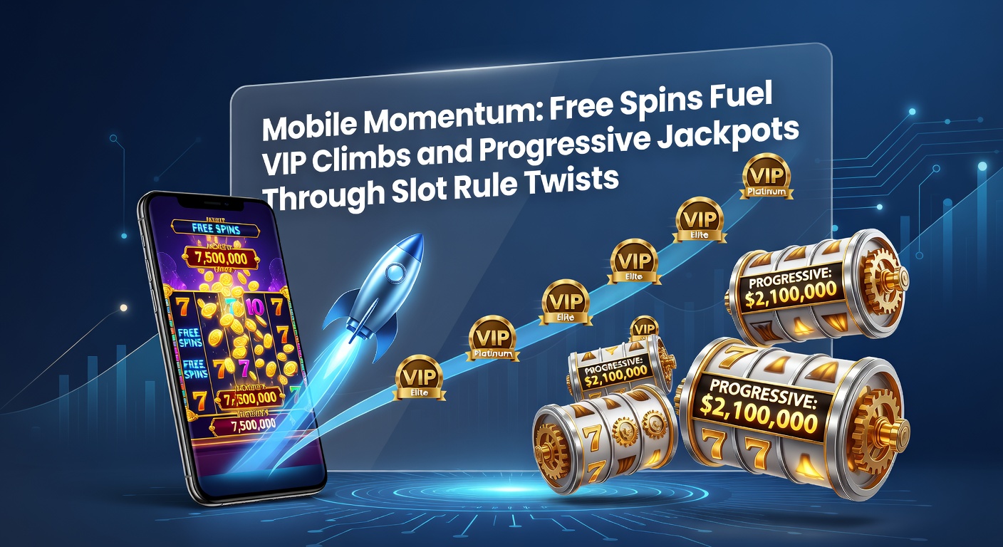 Vibrant mobile slot screen showing free spins activation, VIP ladder progress, and a glowing progressive jackpot meter climbing in a dynamic casino app interface