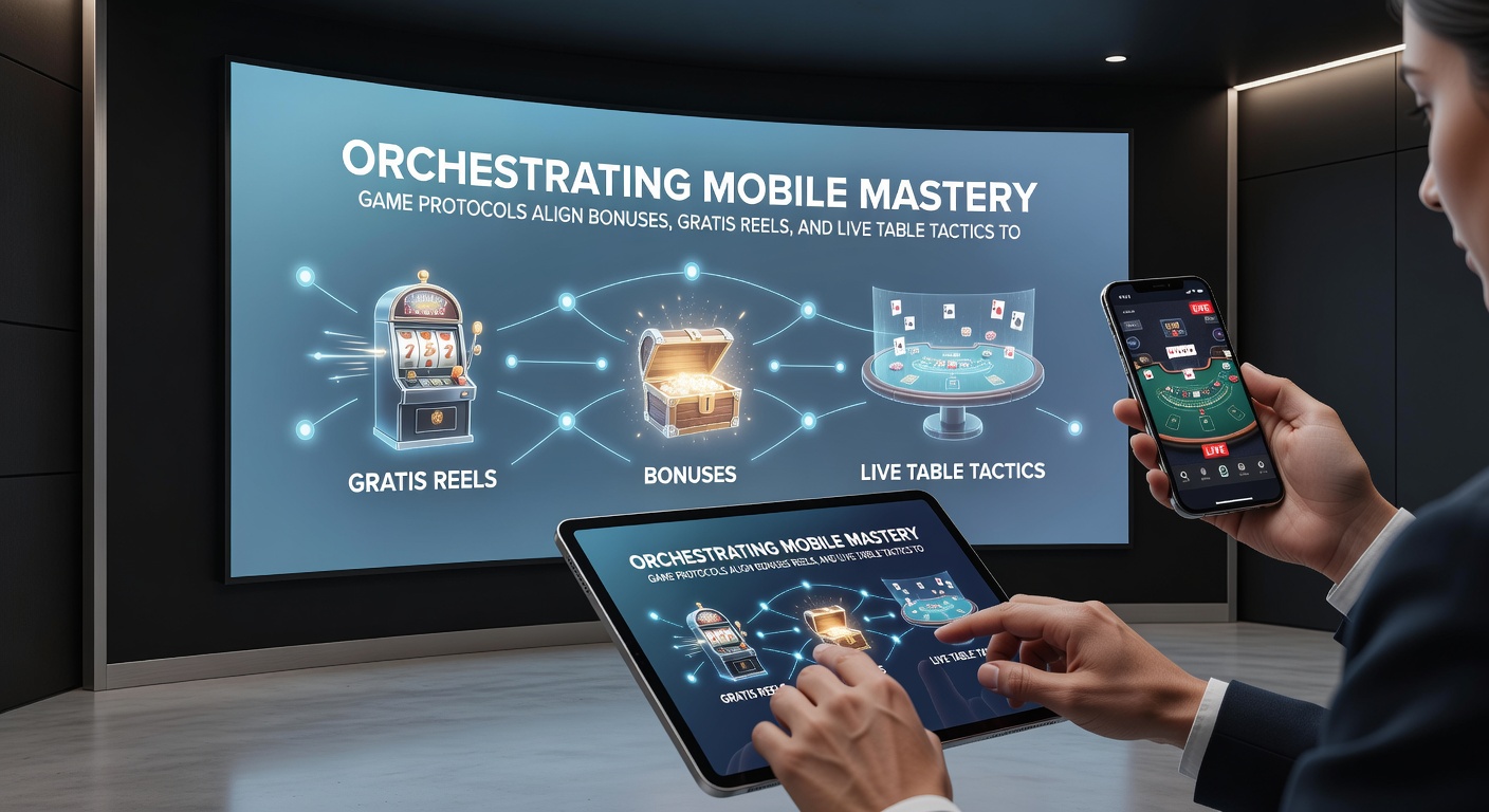 Dynamic graphic of game protocols visualized as an orchestra conductor linking slot reels, bonus icons, live dealer streams, and flowing payment streams toward a glowing progressive jackpot peak