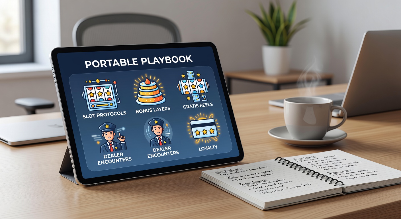 Handheld device screen split between slot reels with active bonus layers, live dealer blackjack table, and a loyalty progress bar nearing elite status, with instant transfer icons visible