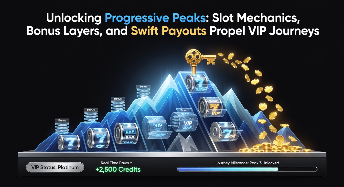 VIP player interface on a tablet displaying tier progress bar, instant payout confirmation, and stacked bonus multipliers on a progressive slot screen